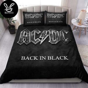 AC DC Back In Black Diamond Style Album Cover Bedding Set