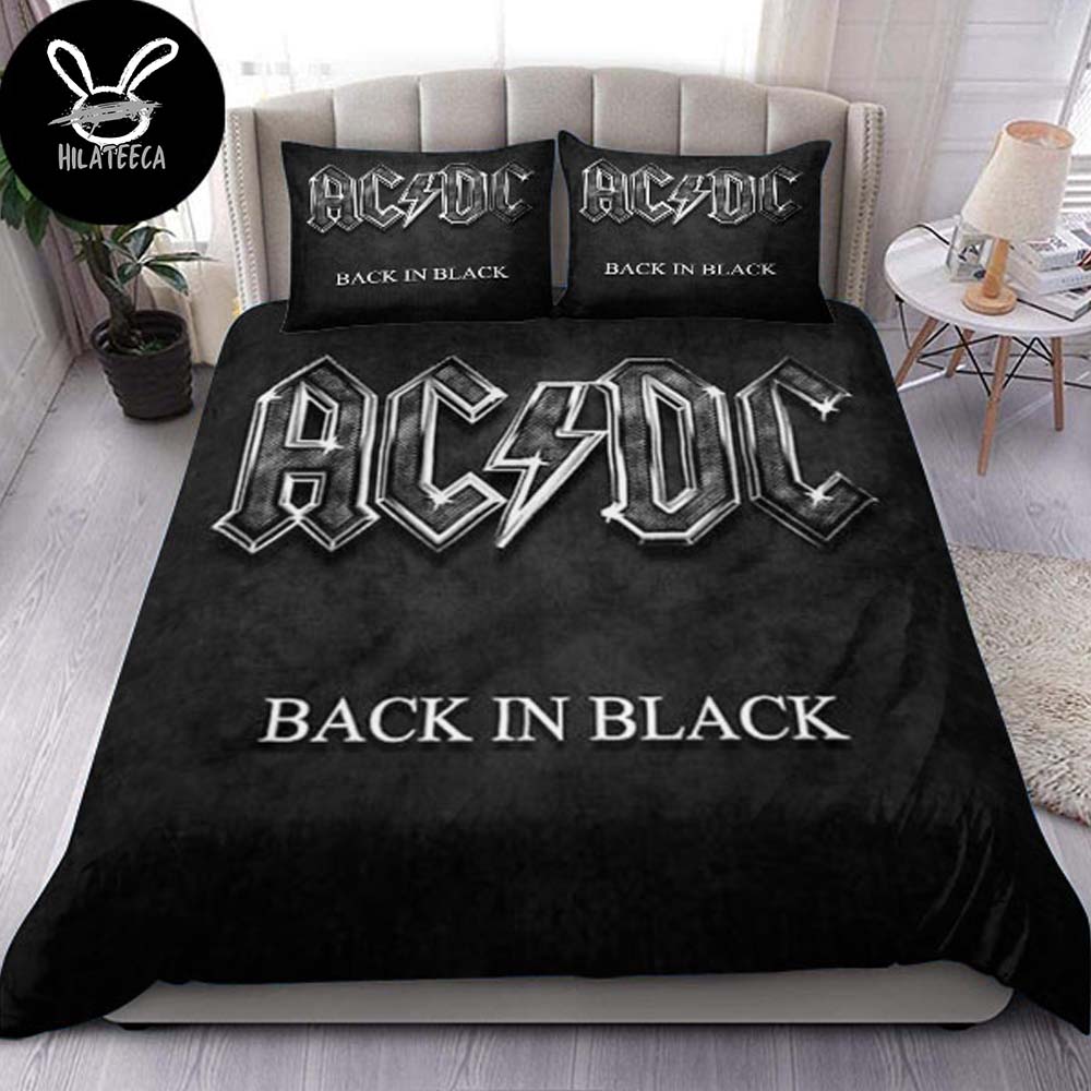 AC DC Back In Black Diamond Style Album Cover Bedding Set AC DC Back In Black Diamond Style Album Cover Bedding Set