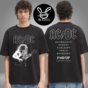 AC DC Merch Angus Electric PWR UP Tour Two Sided Unisex T-Shirt