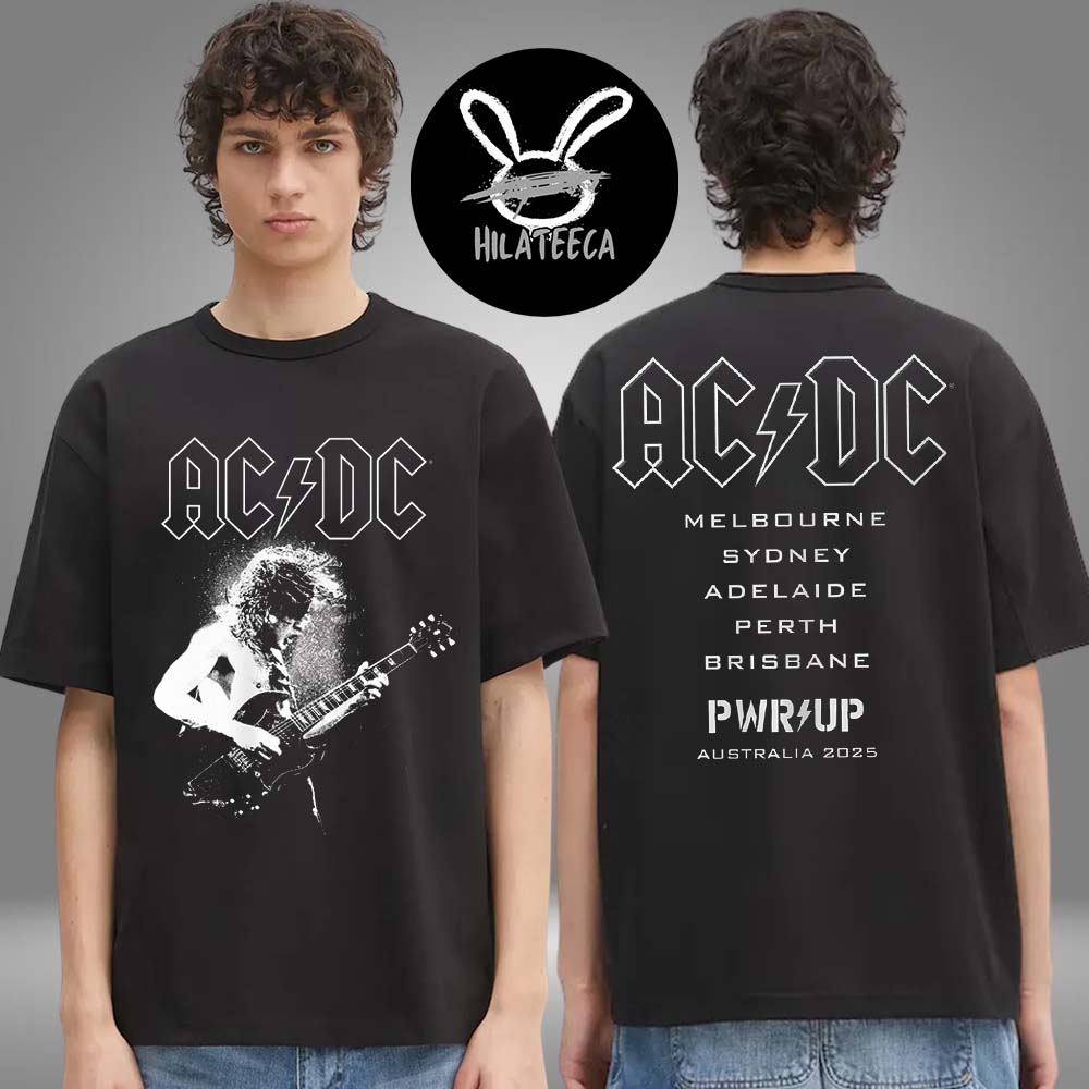 AC DC Merch Angus Electric PWR UP Tour Two Sided Unisex T-Shirt AC DC Merch Angus Electric PWR UP Tour Two Sided Unisex T-Shirt
