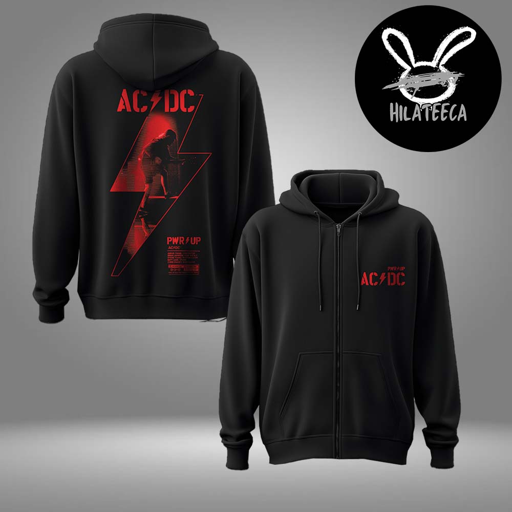 AC DC Merch Angus Lightning Bolt PWR UP Tour Zip Hoodie AC DC Merch Angus Lightning Bolt PWR UP Tour Zip Hoodie