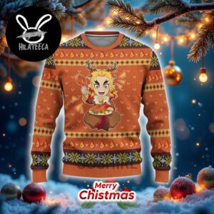 Demon Slayer Rengoku Best Gifts For Fans Anime Christmas Ugly Sweater