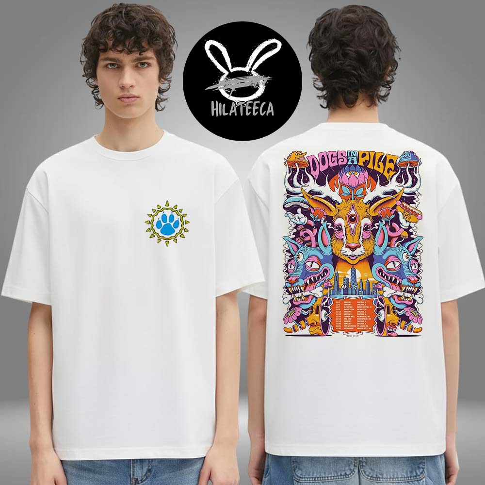 Dogs In A Pile Midwest Tour Schedule Two Sided Unisex T-Shirt Dogs In A Pile Midwest Tour Schedule Two Sided Unisex T-Shirt