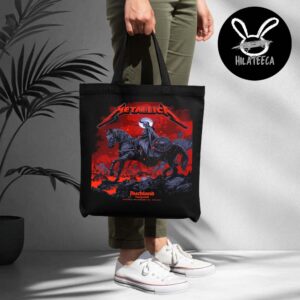 Metallica M72 Auckland Pop Up Shop Art By Ken Taylor At Eden Park In Auckland New Zealand On November 19 2025 Canvas Leather Tote Bag