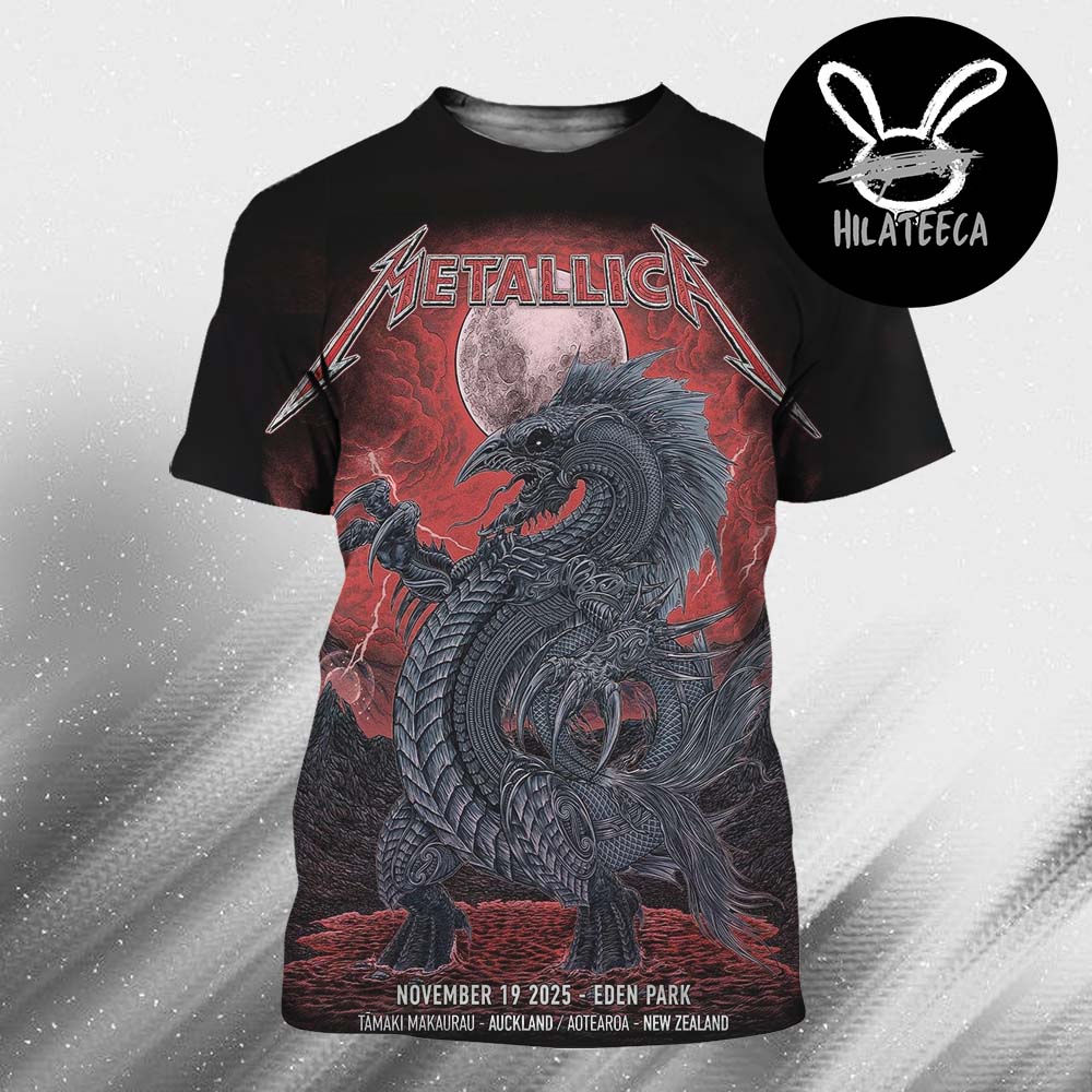 Metallica M72 Auckland Poster Art By Mr Wolf At Eden Park In Auckland New Zealand On November 19 2025 All Over Print Shirt Metallica M72 Auckland Poster Art By Mr Wolf At Eden Park In Auckland New Zealand On November 19 2025 All Over Print Shirt
