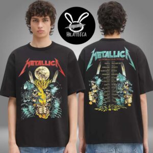 Metallica M72 World Tour 2025 2026 Lux Aeterna Skeleton Knights Tour Dates Two Sided Unisex T-Shirt