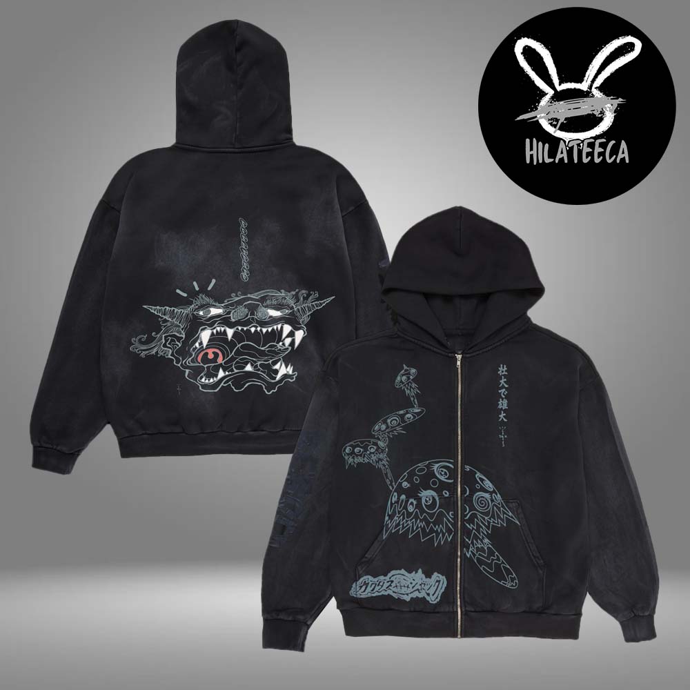 Travis Scott Merch Catus Jack x Fragment x Takashi Murakimi Reborn Zip Hoodie Travis Scott Merch Catus Jack x Fragment x Takashi Murakimi Reborn Zip Hoodie